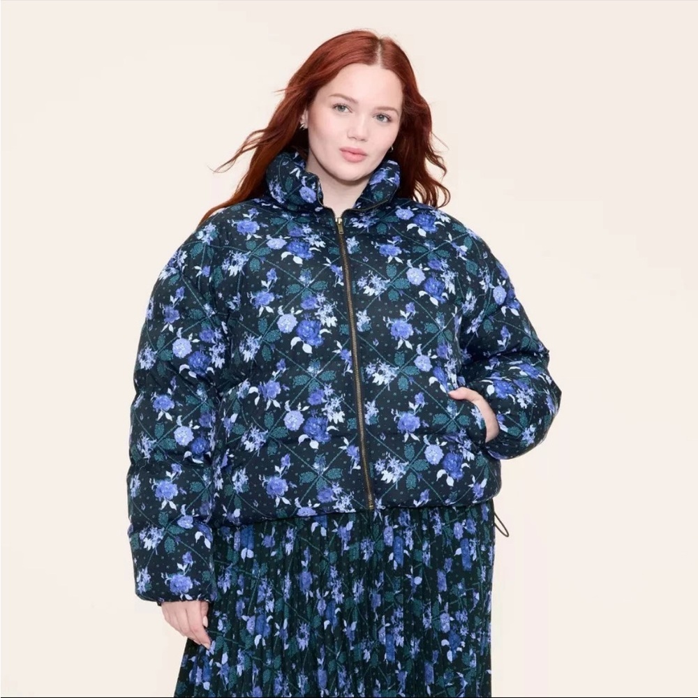 Woolrich Blue Floral Puffer Jacket